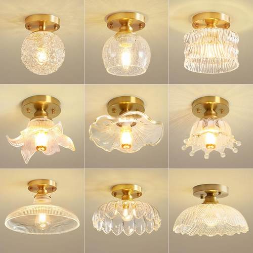 轻奢阳台灯走廊过道灯网红现代入户玄关衣帽间门厅吸顶灯玻璃