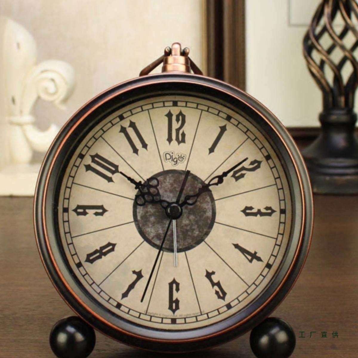 座钟复古美式客厅桌面时钟台式家用钟表摆件艺术摆钟卧室床头闹钟,机械设备,其他机械设备,淘宝优惠券,粉丝福利购,淘宝优惠卷