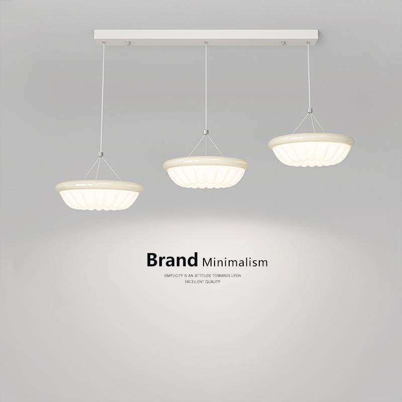 护眼三头餐厅吊灯现代简约饭厅吧台灯高级感奶油风餐桌中山灯具