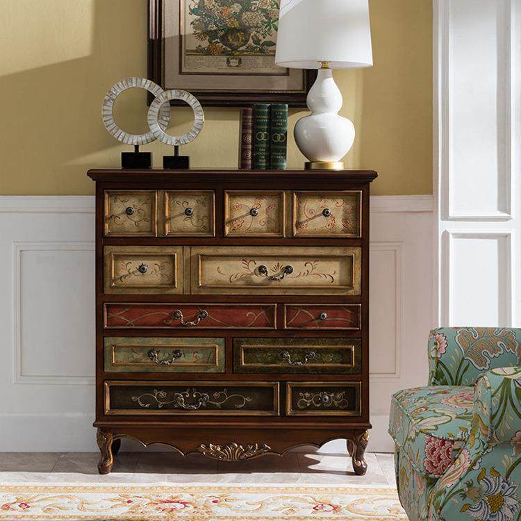 至高美式九斗柜实木玄关柜抽屉柜艺术餐边柜收纳整理柜复古彩绘柜,机械设备,其他机械设备,淘宝优惠券,粉丝福利购,淘宝优惠卷