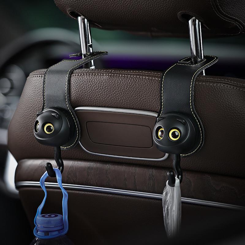 H2V铃动猫汽车挂钩车用座椅背挂式置物钩子多功能车载装饰用品