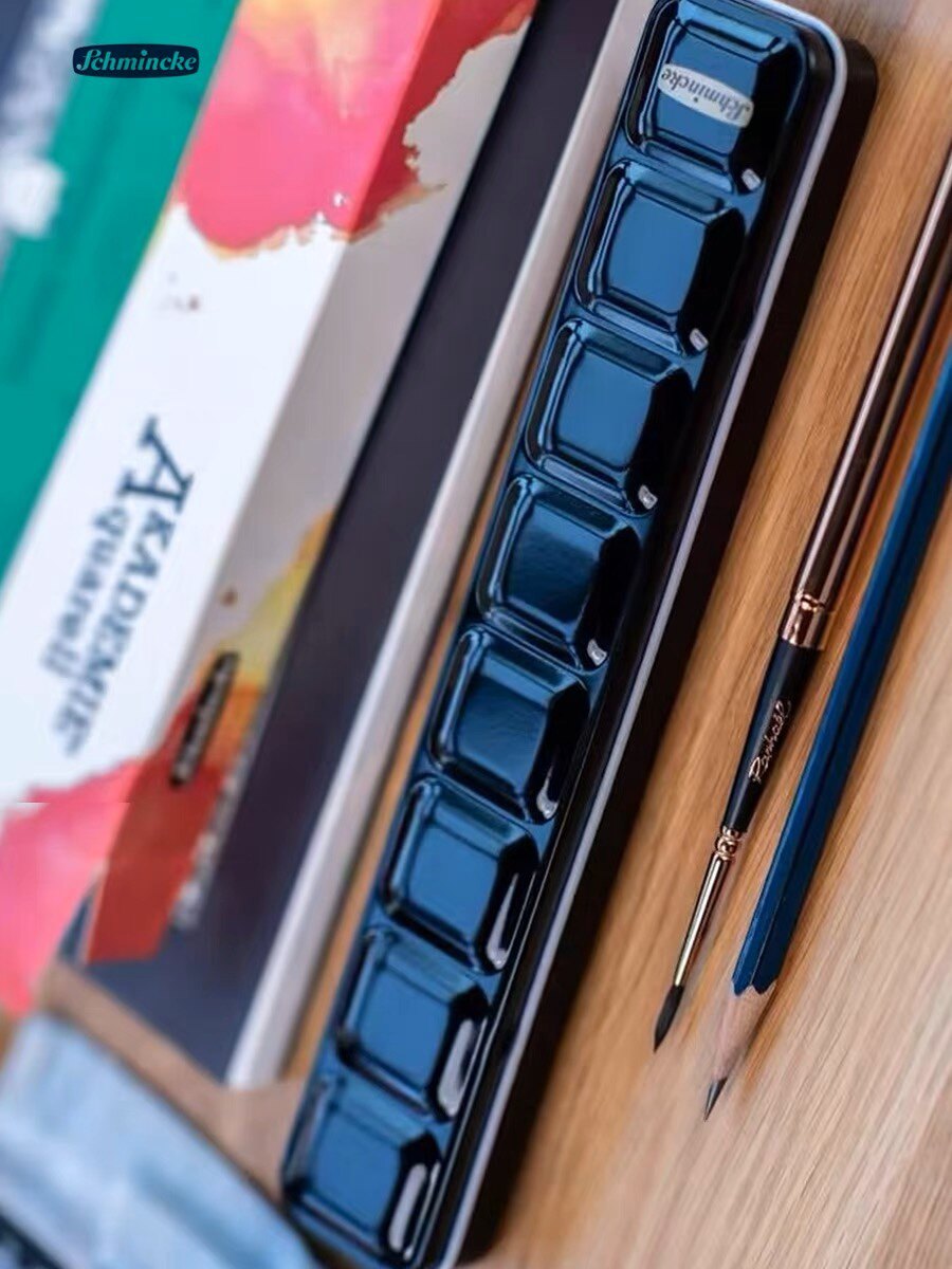 德史明克学院固体水彩颜料套装圣诞限定mini铁盒12色半块现货团购