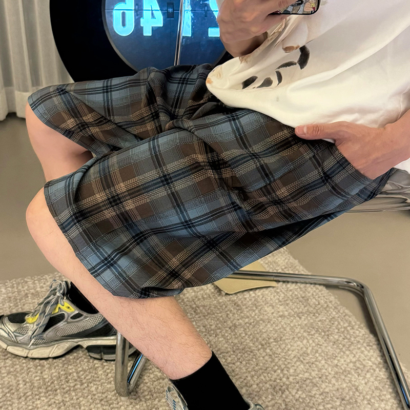 男士格子睡裤夏季薄款棉绸大码
