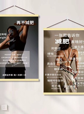 美女减肥自律励志标语挂画
