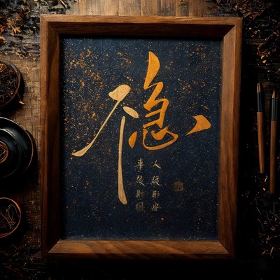 不急蓝底流星书法摆件立体摆台