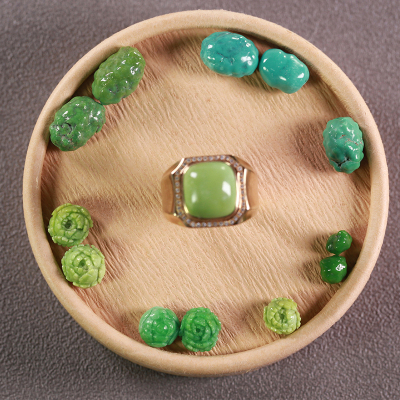 原矿天然原矿绿松石玫瑰花菜籽黄