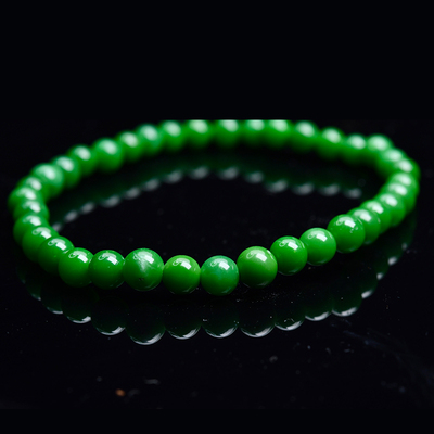 翡翠绿单圈手串菜籽黄