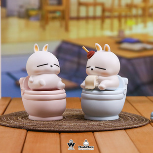 加贝贝 流氓兔马桶水晶香薰桌面摆件2025网红新款潮玩盲盒礼物