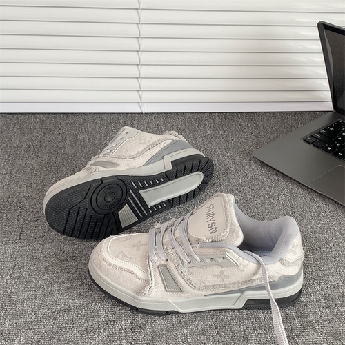 港风复古小众灰色板鞋男ins潮