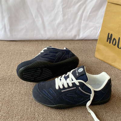 深蓝色网面透气德训鞋男女同款