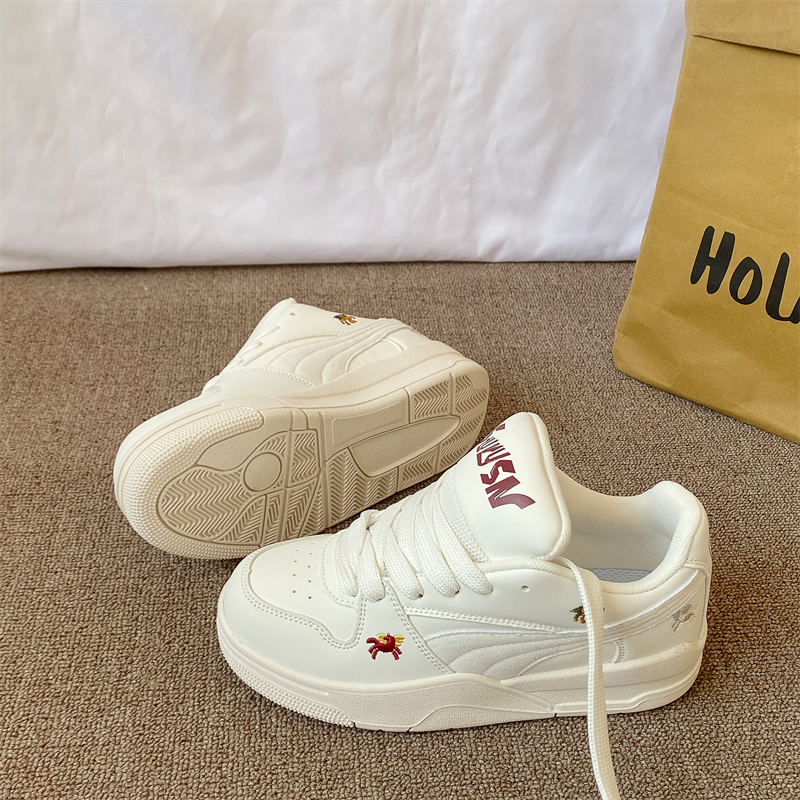 原创厚底小众白色面包鞋女ins潮2026春季新款百搭运动休闲板鞋子,女鞋,休闲板鞋,淘宝优惠券,粉丝福利购,淘宝优惠卷