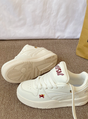 原创厚底小众白色面包鞋女ins潮2026春季新款百搭运动休闲板鞋子