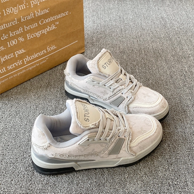 韩版复古小众德训板男ins潮2026春季新款学生百搭运动休闲小白鞋