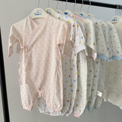 包邮丽婴房专柜正品内衣 婴儿新生长袖连身装连体爬服 春夏薄款