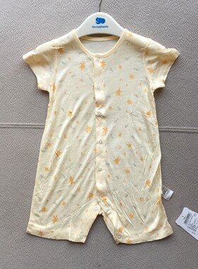 特价包邮 丽婴房正品连体内衣 婴儿夏蝴蝶衣短袖连身游戏裤爬服