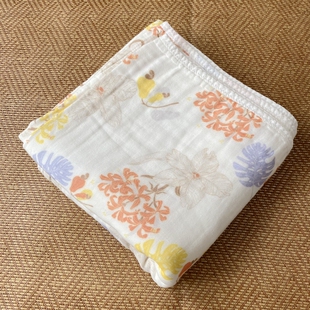 低价清仓 适合自用 丽婴房婴童抱被 盖毯 包巾 全棉6层纱布浴巾