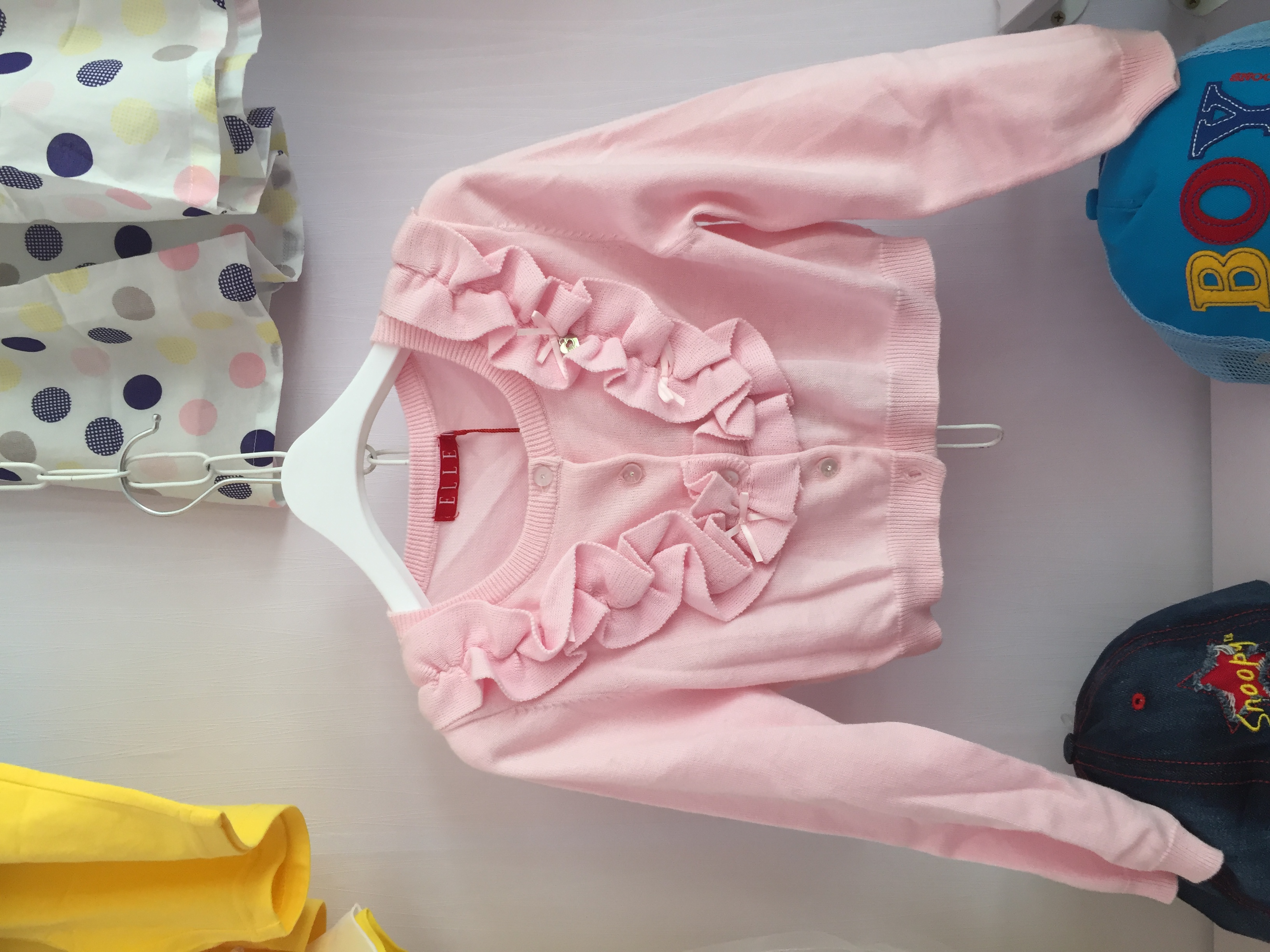 孤品清仓 春秋ELLE专柜正品童装 女童全棉线衫短款外套120/150