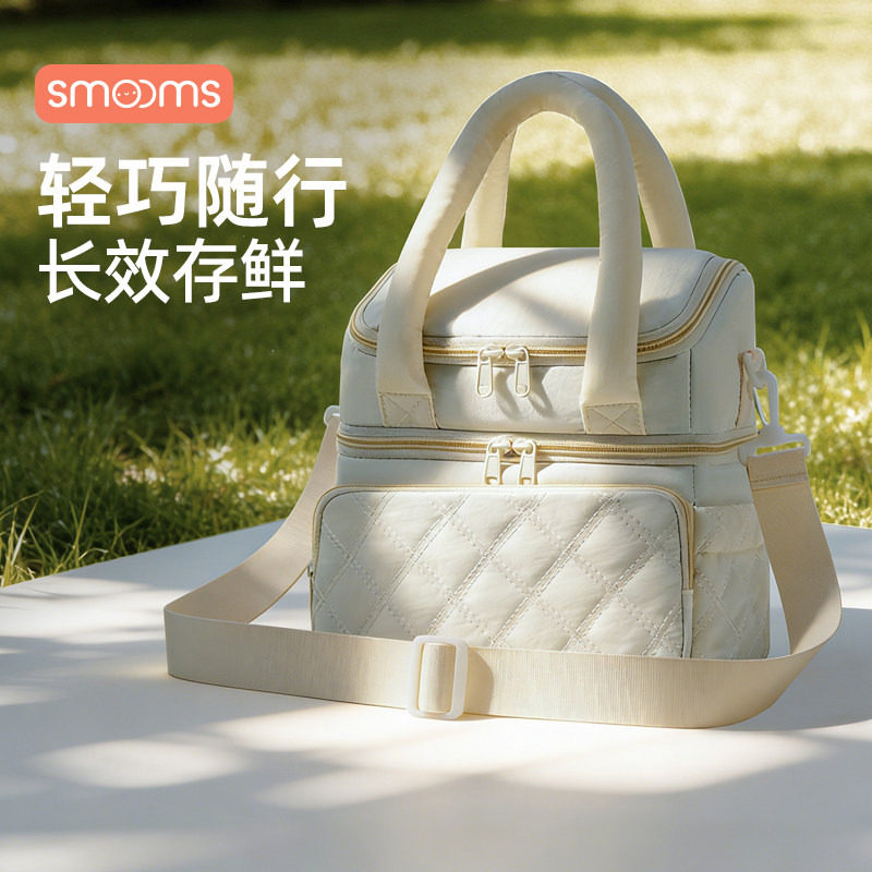 背奶包双层保温妈咪包女手提便携外出母乳储存包大容量防漏午餐包