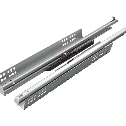 G6三节隐藏阻尼缓冲滑轨静音托底抽屉轨道轨轻奢家具导轨带把手