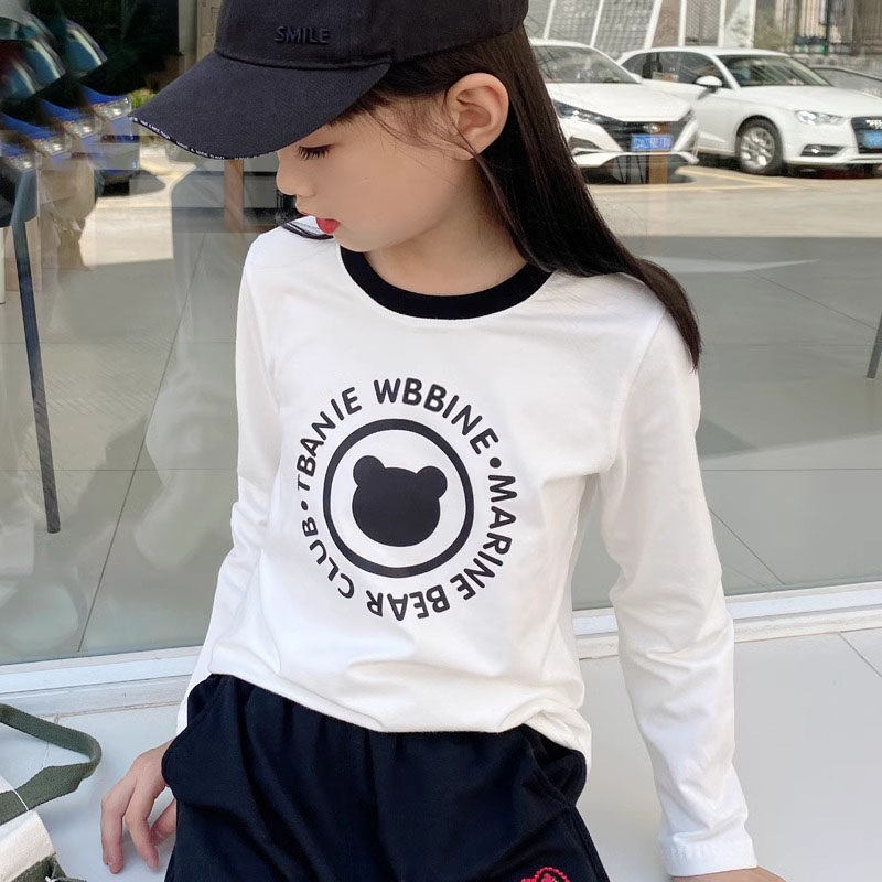 新款女童长袖t恤春秋儿童打底衫宝宝外穿洋气白色内搭纯棉卡通衣,童装/婴儿装/亲子装,T恤,淘宝优惠券,粉丝福利购,淘宝优惠卷