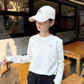 2025秋冬纯棉女童白色打底衫 儿童圆领长袖 t恤春秋上衣内搭洋气A类