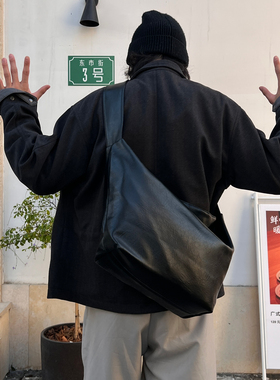 NIN腋下复古托特挎包韩国ins饺子通勤学生背包中性风暗黑系港风潮