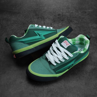 街头板鞋 情侣美式 闪电鞋 胖胖面包鞋 HNLY 休闲鞋 CLN深浅绿色个性