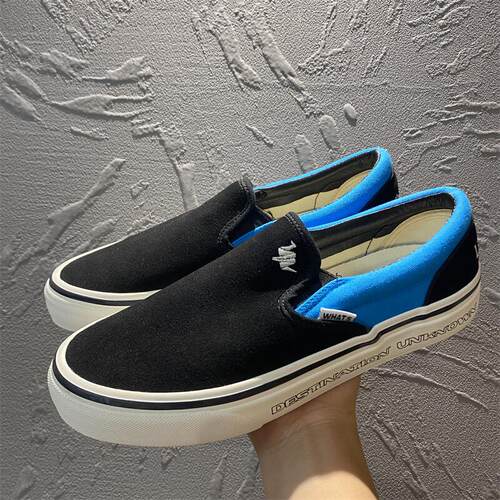 Liberaiders联名Slip On蓝黑撞色低帮男女休闲鞋千纸鹤刺绣板鞋