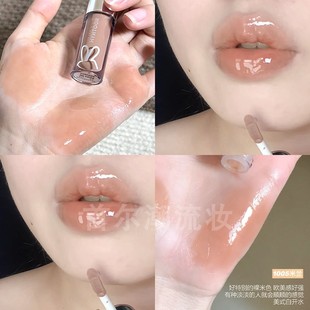 高级裸棕色~HYNTOOR黑兔唇釉1005米兰有色唇蜜003粉乳石滋润正品