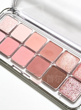 韩国clio珂莱欧眼影盘12色粉色系02珠光哑光04蜜桃08粉紫色大地色