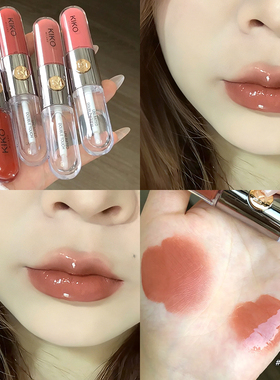 kiko双头唇釉唇蜜带细闪126燕麦奶茶色口红裸色系103/132/139/159