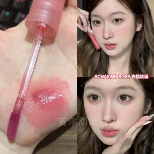雾感蜜桃玫瑰！韩国3ce水雾唇釉chasingrose丝绒哑光口红官方正品