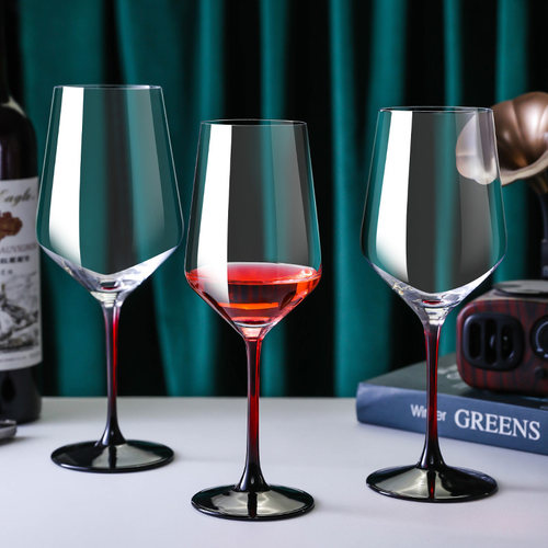 欧式轻奢红领结勃艮第高脚红酒杯