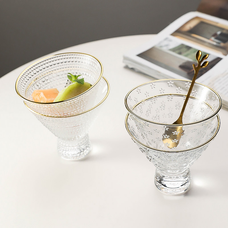 日式雪糕冰淇淋杯冷饮糖水甜品碗酸奶水果沙拉布丁冰激凌玻璃杯子