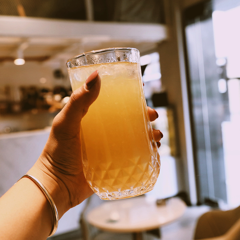 ins网红带吸管加厚玻璃咖啡杯