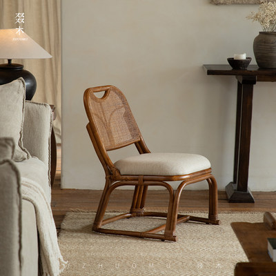 叕木进口天然植物真藤小椅子