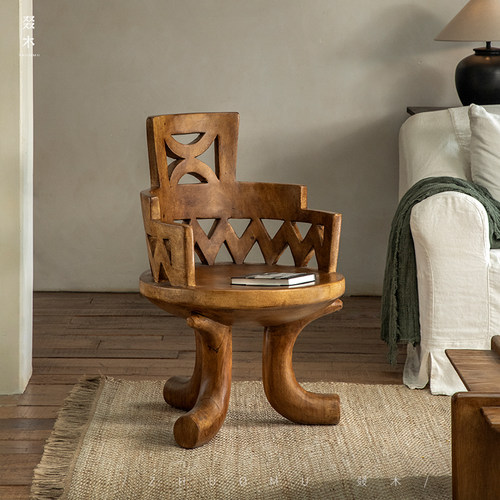 叕木非洲部落全手工实木椅