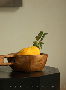 叕木民宿侘寂风家居装饰品木臼