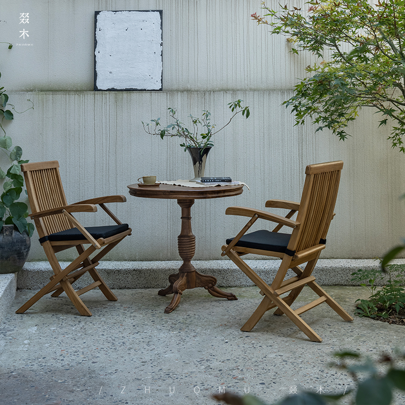 叕木印尼柚木户外折叠椅