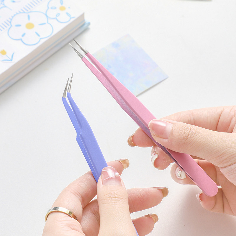 手帐专用镊子金属手账工具素材贴纸夹子马卡龙色女生做手工使用简约