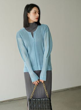 春之褶皱春夏新款休闲时尚宽松沙滩服网纱防晒衣休闲外套