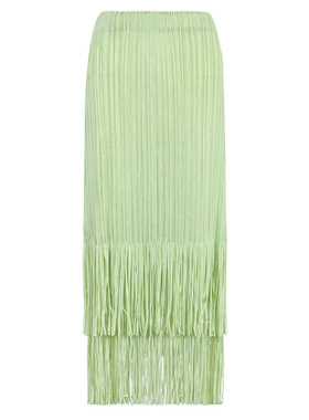 2024夏季新款褶皱流苏a字半身裙中长款通勤设计感小众高腰半裙女