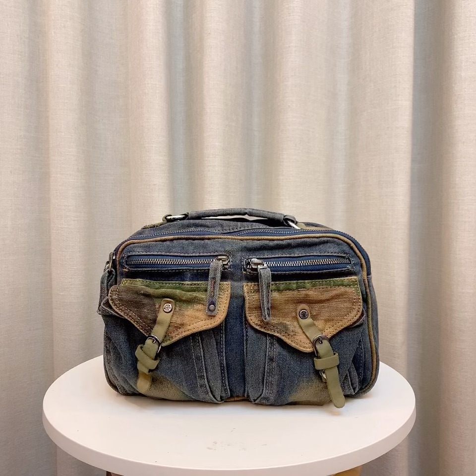 手提牛仔单肩包随身休闲斜挎包