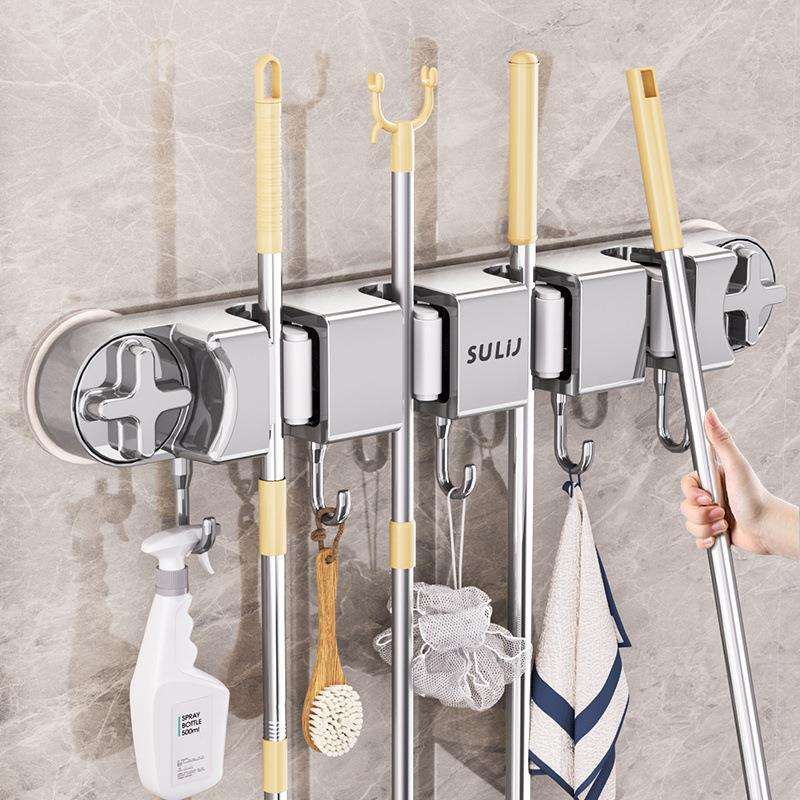 吸盘拖把壁挂夹扫把拖布挂钩免打孔神器卫生间浴室置物架固定卡扣