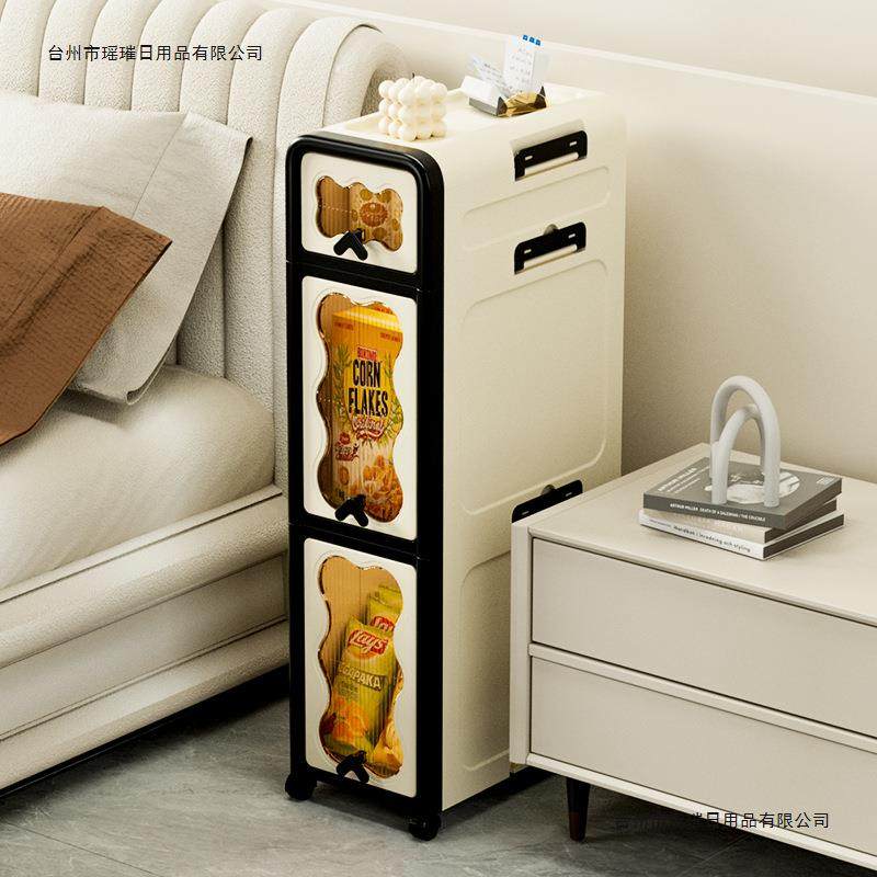 卫生间抽屉式窄缝收纳柜浴室厕所夹缝置物架家用收纳储物柜带轮子