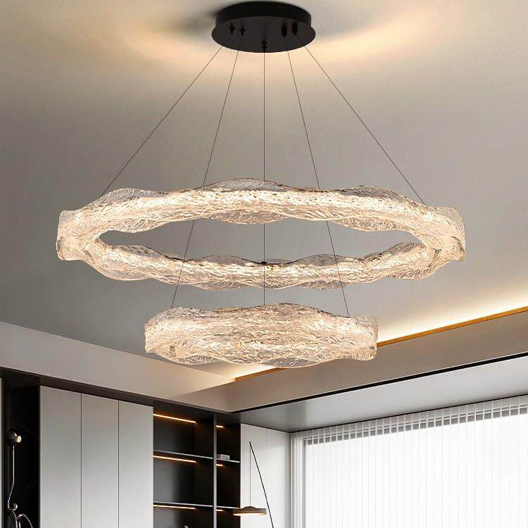 现代简约客厅吊灯大厅主灯2025新款感轻奢铂晶树脂中山灯具