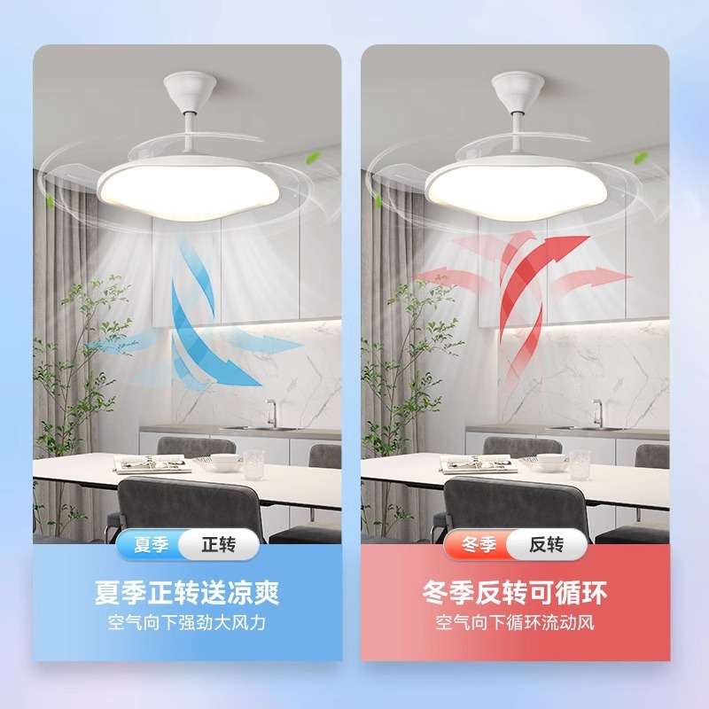 隐形风扇灯2024新款吊扇灯现代简约吸顶家用客厅餐厅卧室电扇吊灯