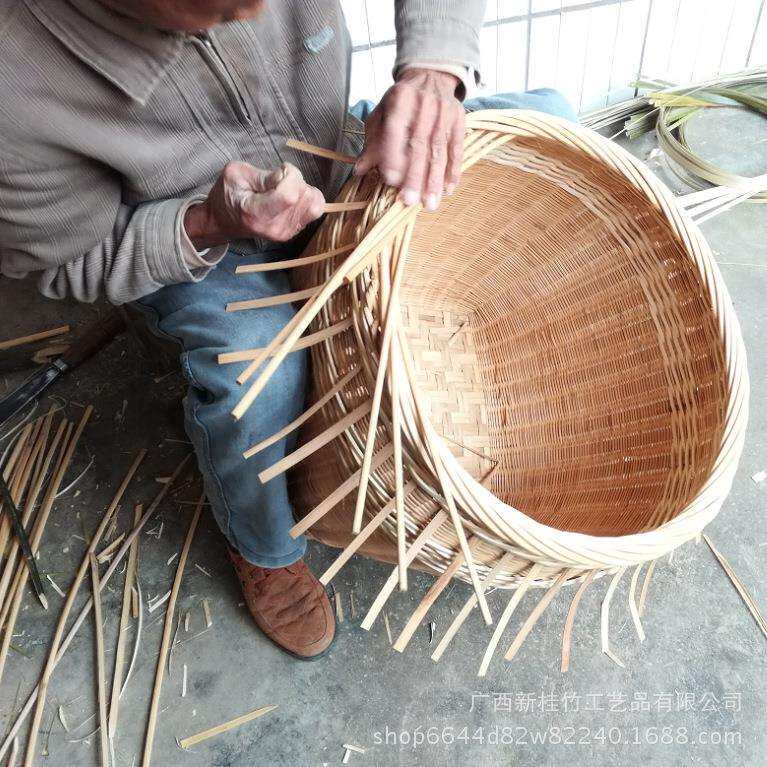 编织竹编大箩筐收纳脏衣篮超市展示堆头家用喜事挑担