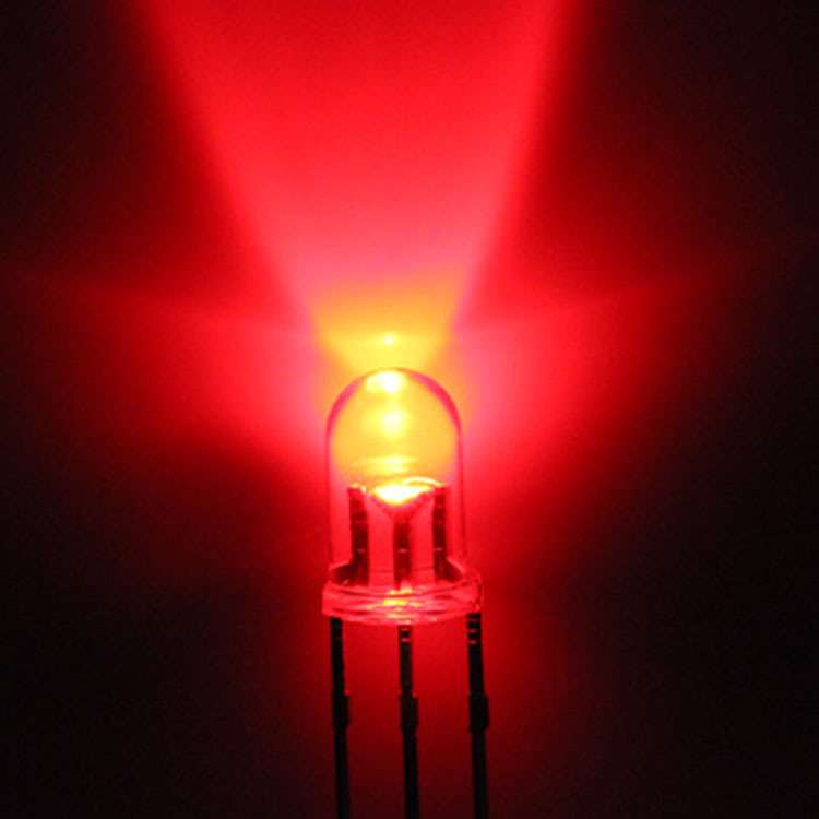 f5红白双色共阴共阳led灯珠 5mm透明三脚led发光二极管厂家直销