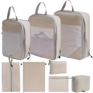 跨境爆款旅行压缩网面收纳三件套出差行李箱衣物整理收纳袋可多选